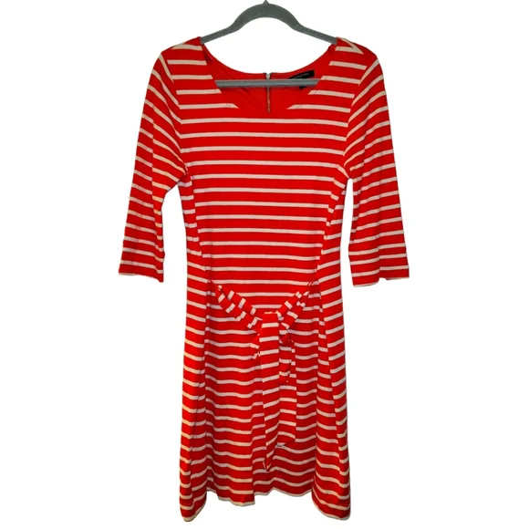Banana Republic, Red + White Striped Dress, Lined, Zipper Back, Women's  size M,